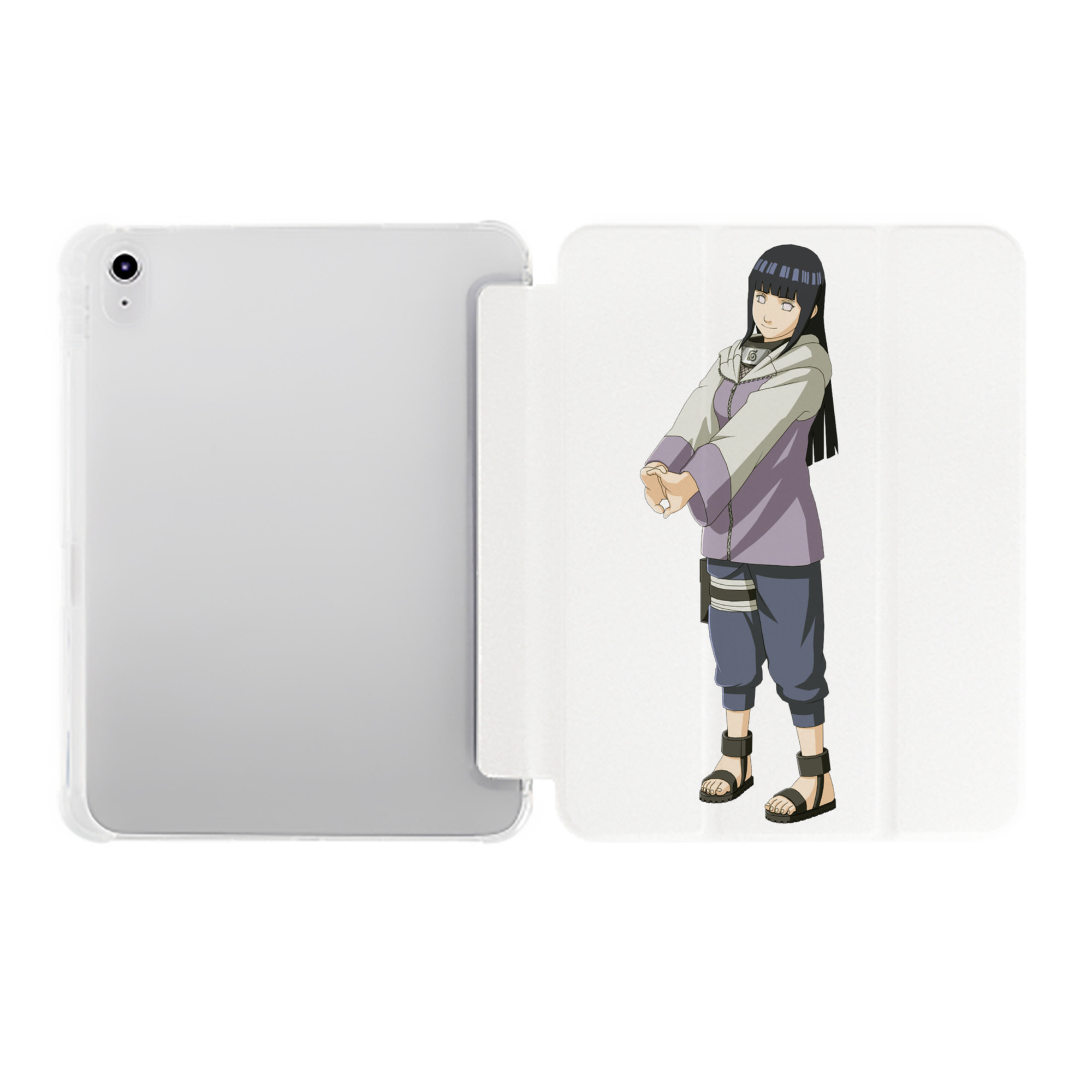 （画像用） NARUTO -ナルト- 日向ヒナタ Hyūga Hinata IPad ケース ペン収納付き 三つ折りスタンド PUレザー×シリコン 対応機種9.5/10.5/10.9インチ
